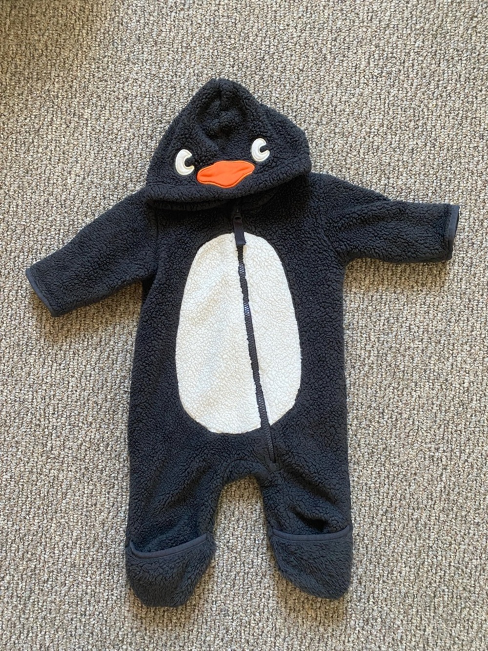 Hanna Andersson Black & White Penguin Fleece Bunting